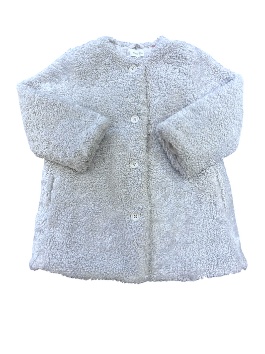 Mango Kids Grey Teddy Coat, 2-3Y / 98 - second hand baby clothing