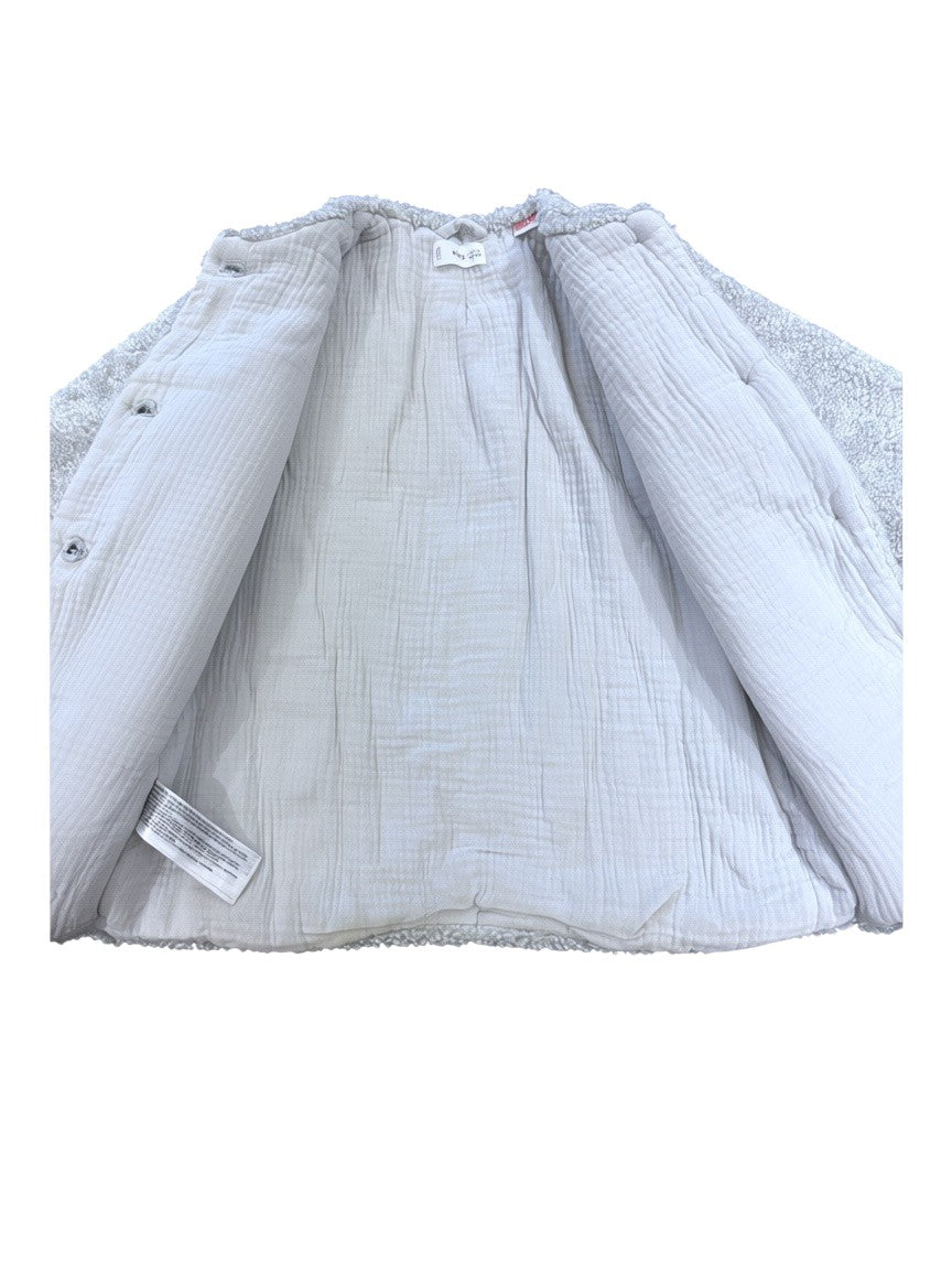 Mango Kids Grey Teddy Coat, 2-3Y / 98 - second hand baby clothing