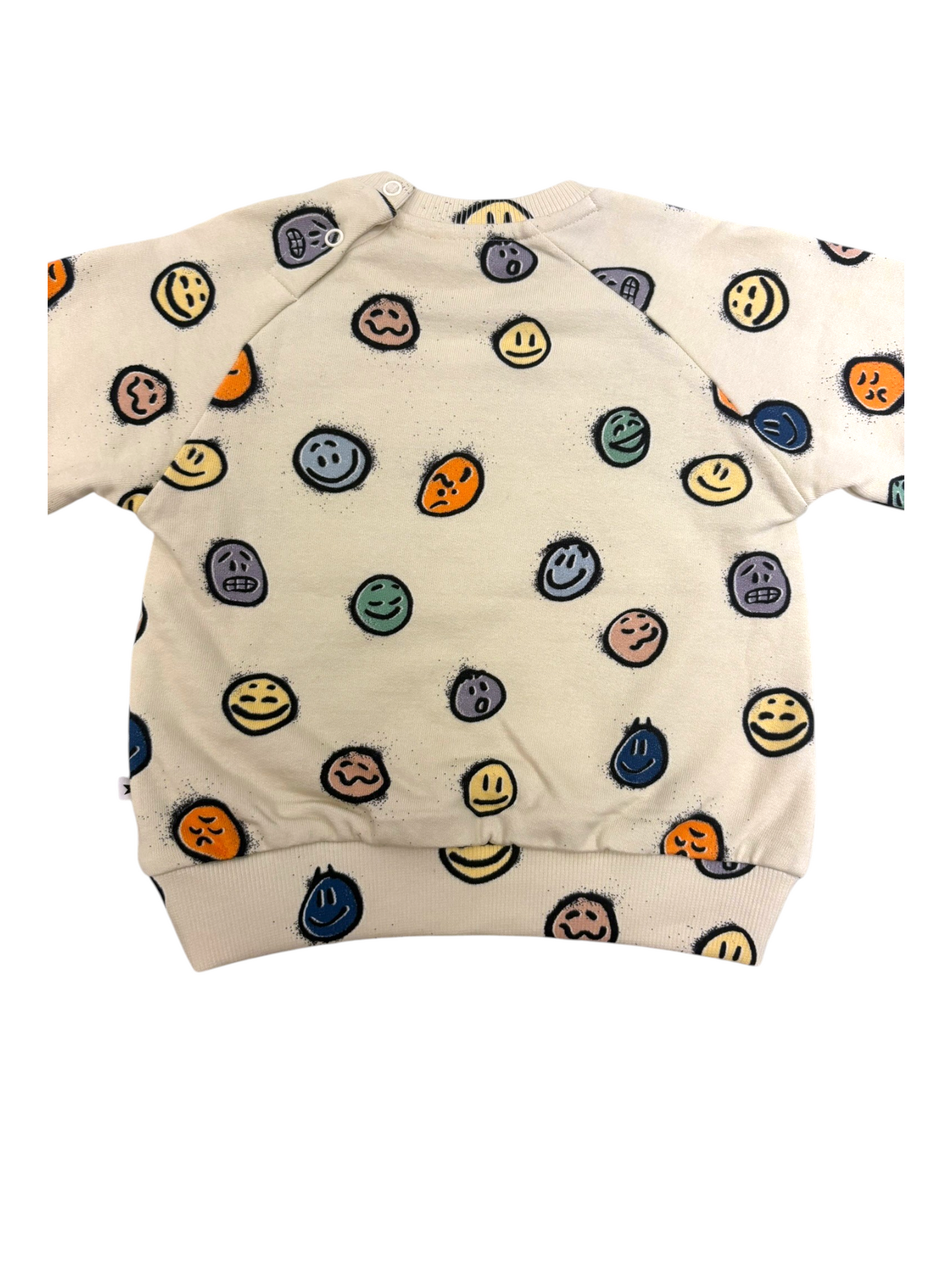 Molo Unisex Beige Smiley Face Cotton Sweatshirt, 18M / 86