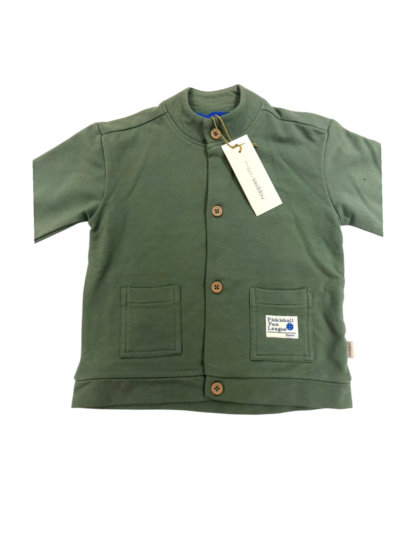 Noppies Boy Green Pickleball Cotton Bomber Jacket, 6-24M