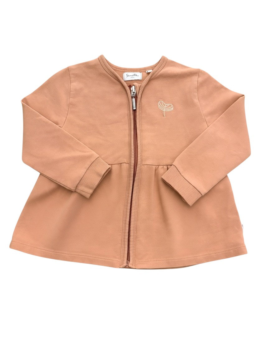 Sanetta Pure Girl Peach Grey Cream 3-Piece Zip Jacket Sweatshirt & Leggings Set, 86 - second hand baby clothing