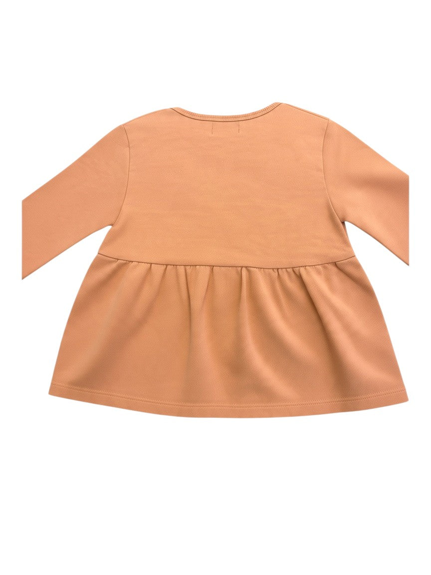 Sanetta Pure Girl Peach Grey Cream 3-Piece Zip Jacket Sweatshirt & Leggings Set, 86 - second hand baby clothing