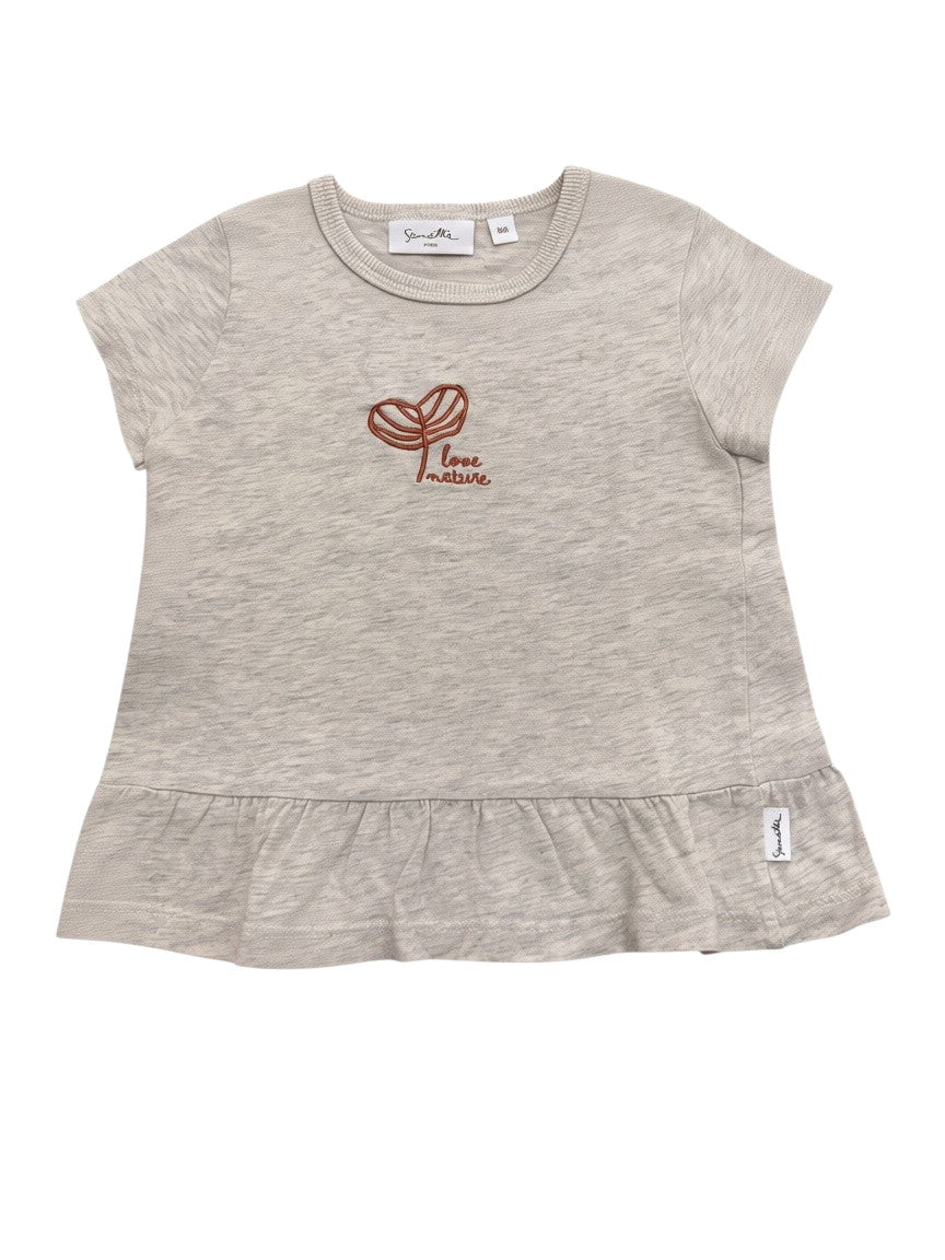 Sanetta Pure Girl Peach Grey Cream 3-Piece Zip Jacket Sweatshirt & Leggings Set, 86 - second hand baby clothing