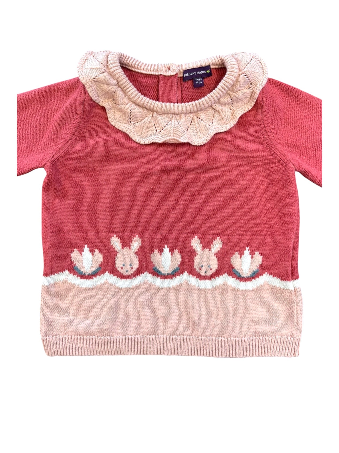 Chandail Sergent Major Lapin Rose (12M)