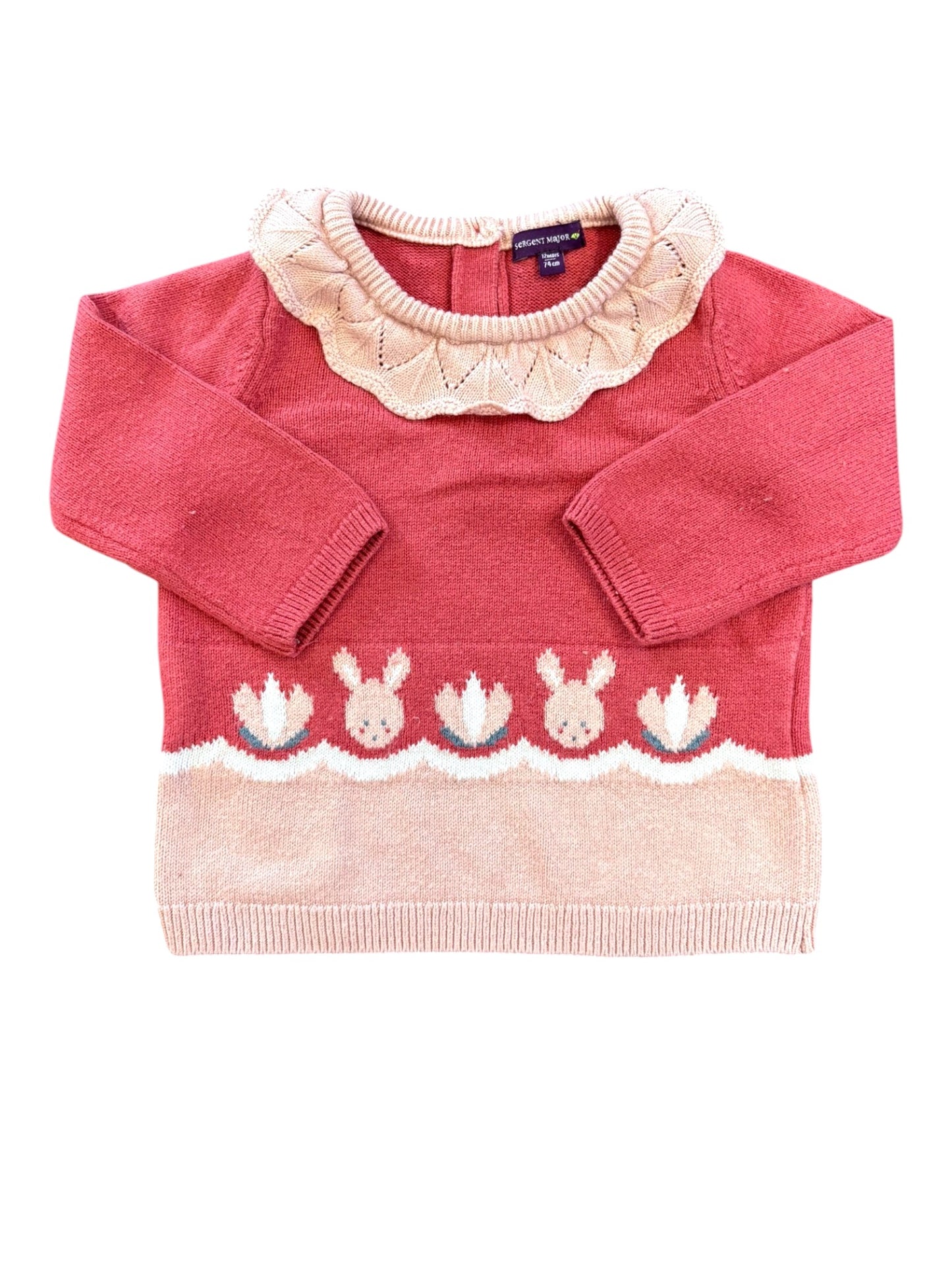 Chandail Sergent Major Lapin Rose (12M)