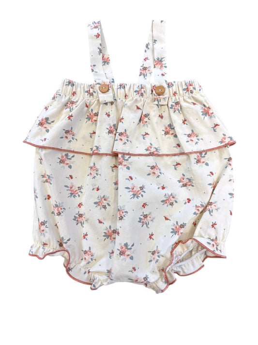 Snug Cream Floral Romper (12M)