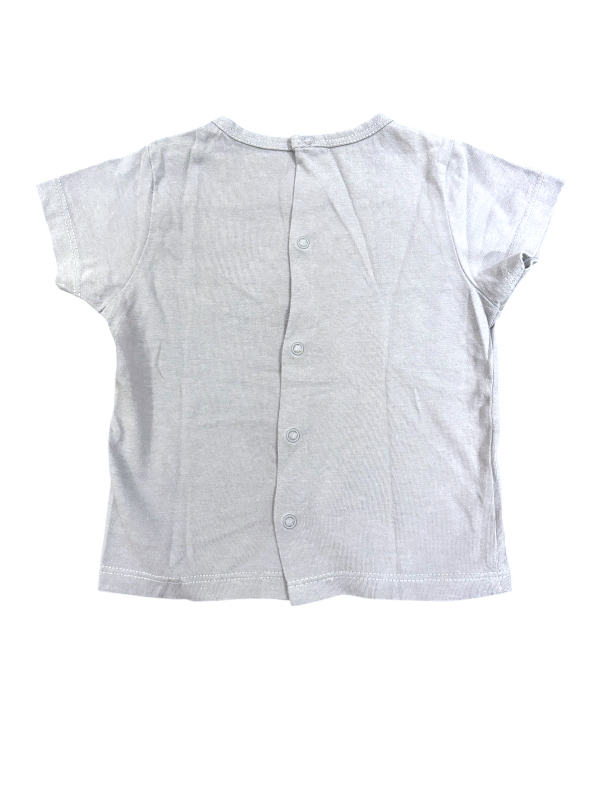 Sucre d’Orge Boy Grey Slogan Cotton T-Shirt, 6-12M - second hand baby clothing