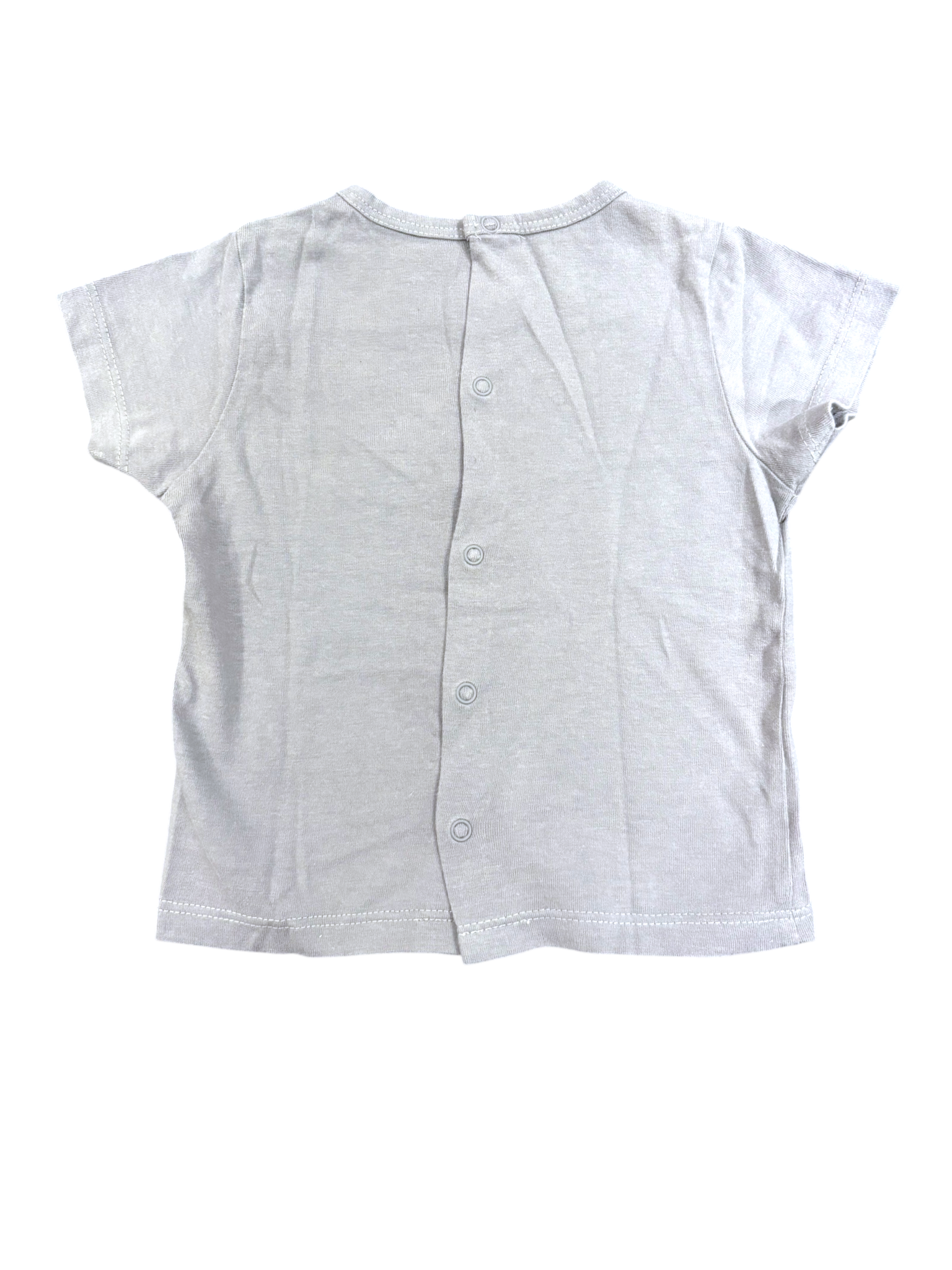Sucre d’Orge Boy Grey Slogan Cotton T-Shirt, 6-12M - second hand baby clothing