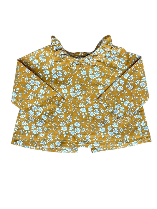 Théophile à l'anglaise Mustard Floral Blouse (3M)