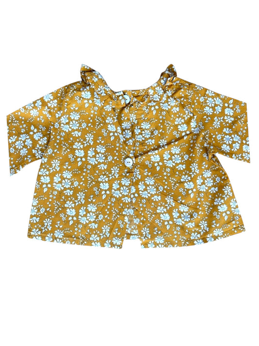Théophile à l'anglaise Mustard Floral Blouse (3M)