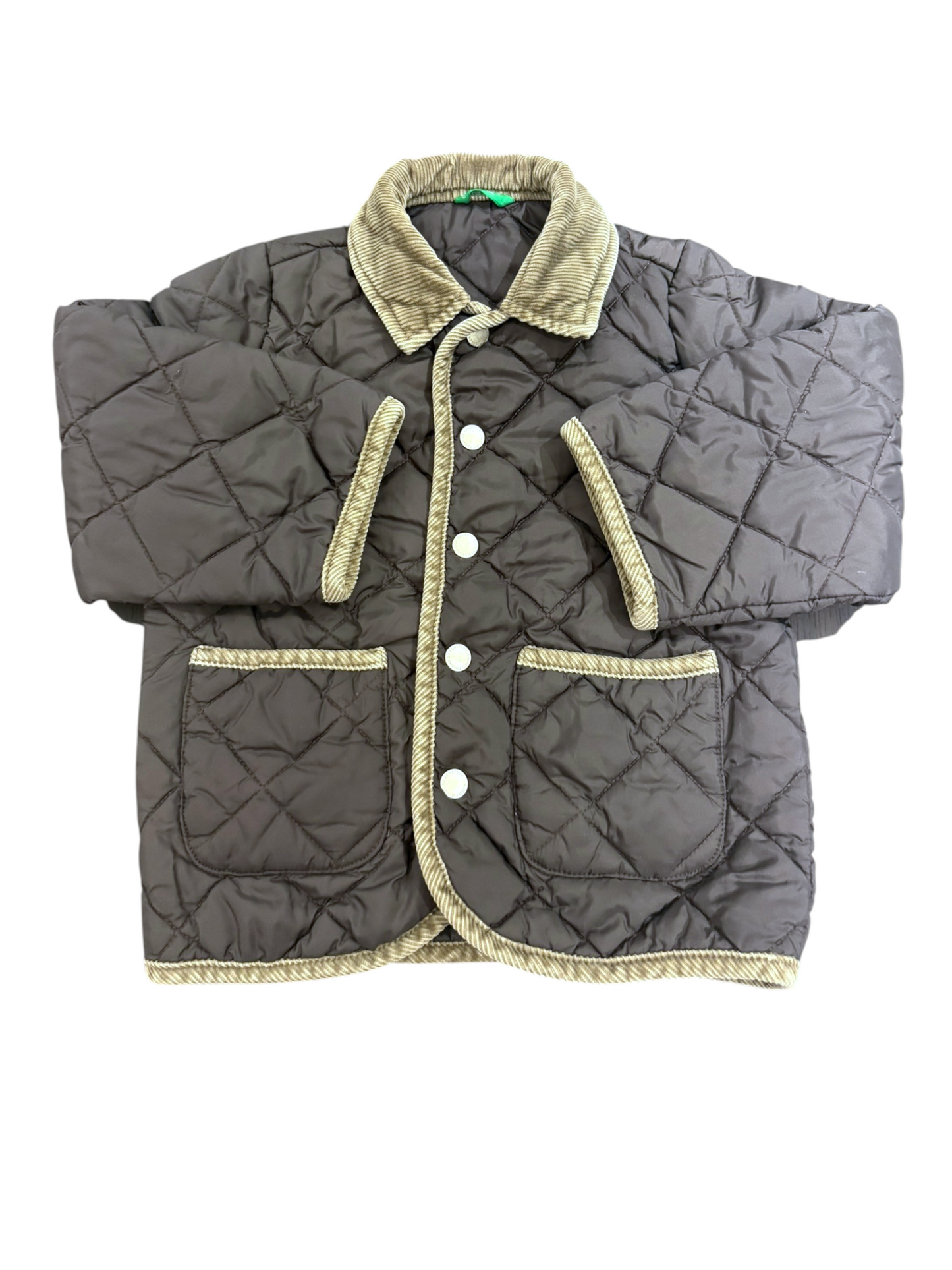 United Colors of Benetton Unisex Brown Quilted Jacket, 24M / 90  second hand baby clothing