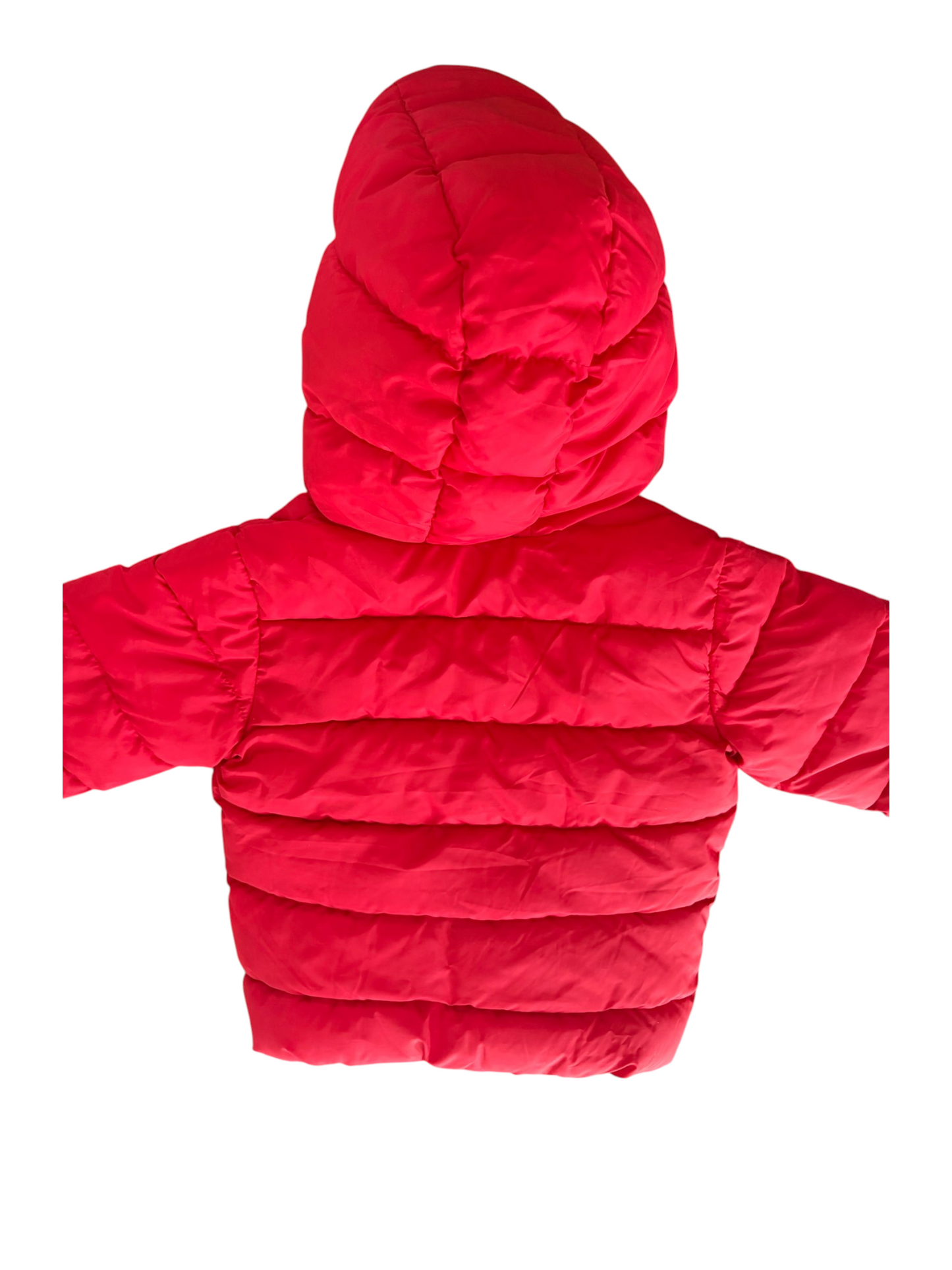 United Colors of Benetton Red Hooded Puffer Jacket size 2-3Y / 98 - second hand baby clothing