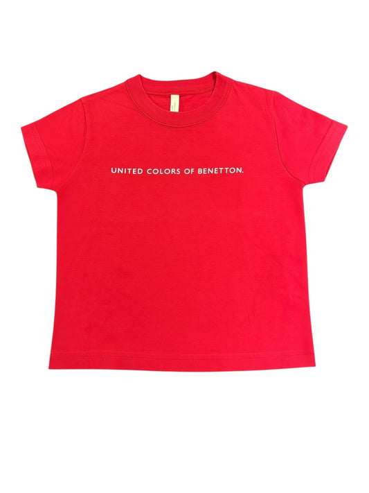 United Colors of Benetton Unisex Red Logo T-Shirt, 12-18M - second hand baby clothing
