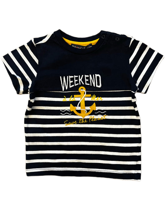 Week-end à la Mer Striped T-Shirt, Short-Sleeved (24M)