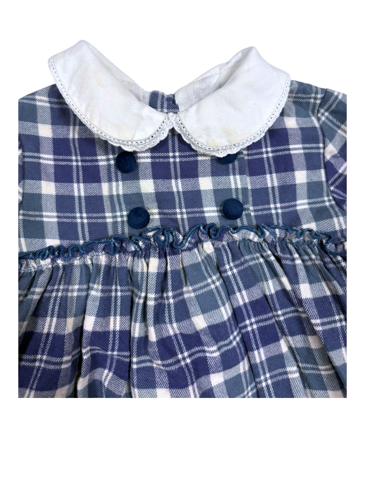 Martin Aranda Blue Plaid Tunic size 12-18M - second hand baby clothing
