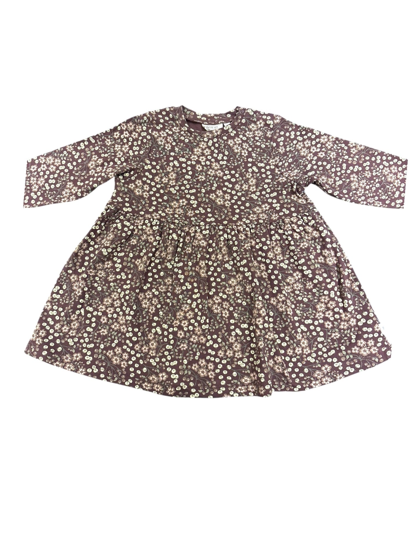 Robe Fleurie Prune et Blé (2 ans / 92)