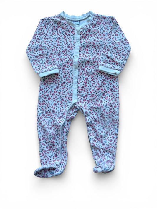 Pyjama Absorba rose en velours à fleurs (12 mois)