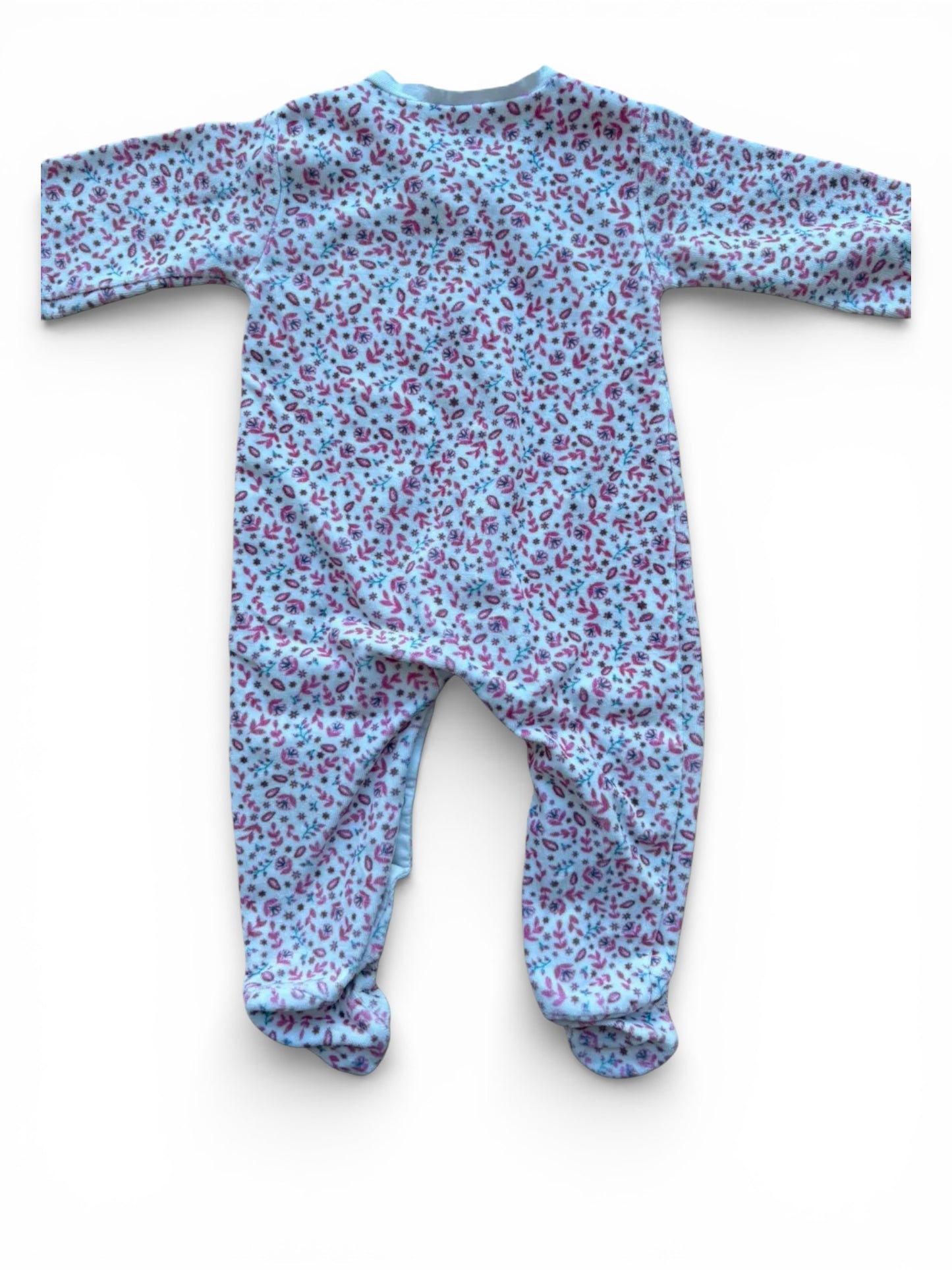 Pyjama Absorba rose en velours à fleurs (12 mois)