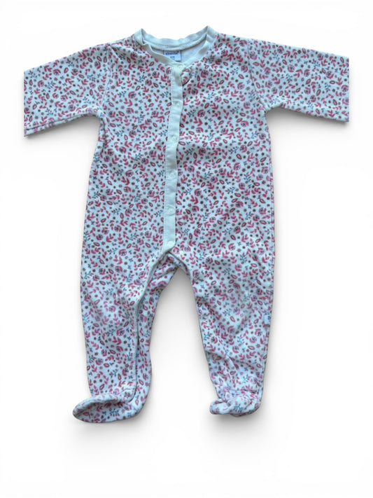 Pyjama Absorba rose en velours à fleurs (12 mois)
