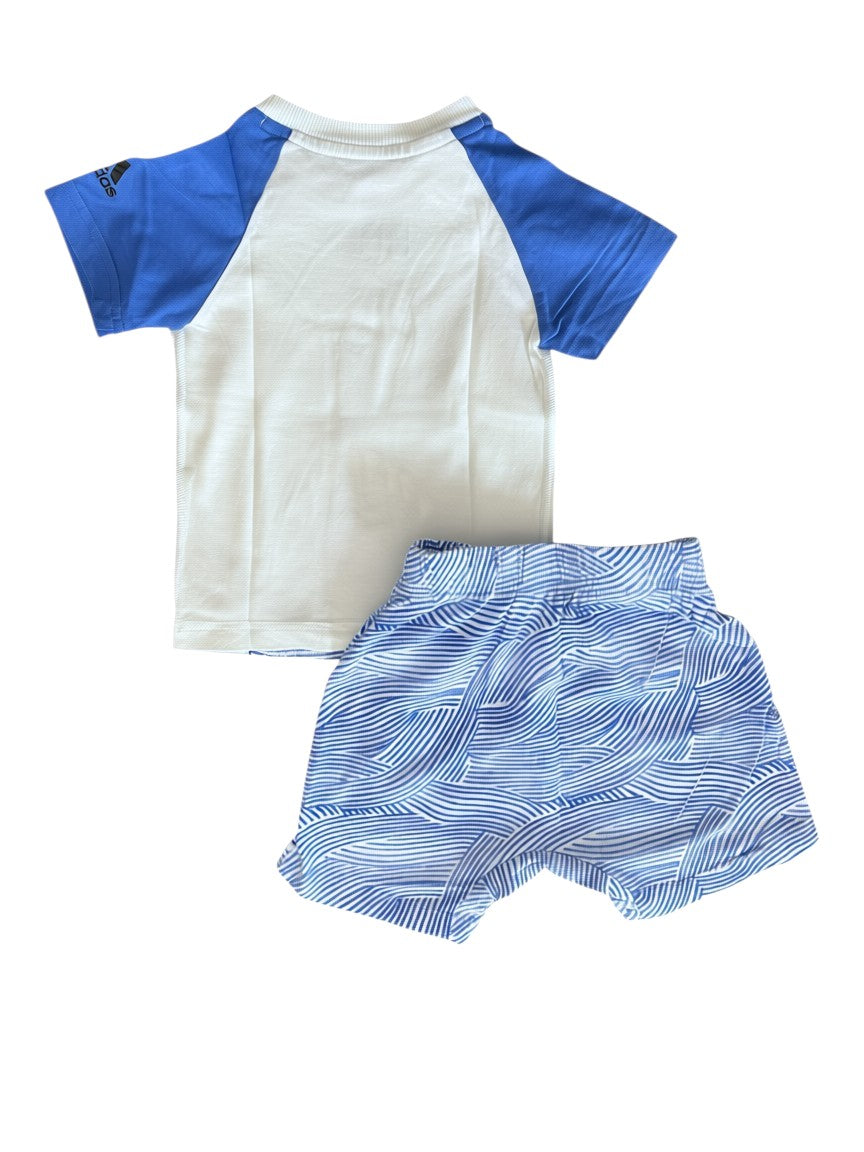 Adidas Blue & White Short Set (6-9M)