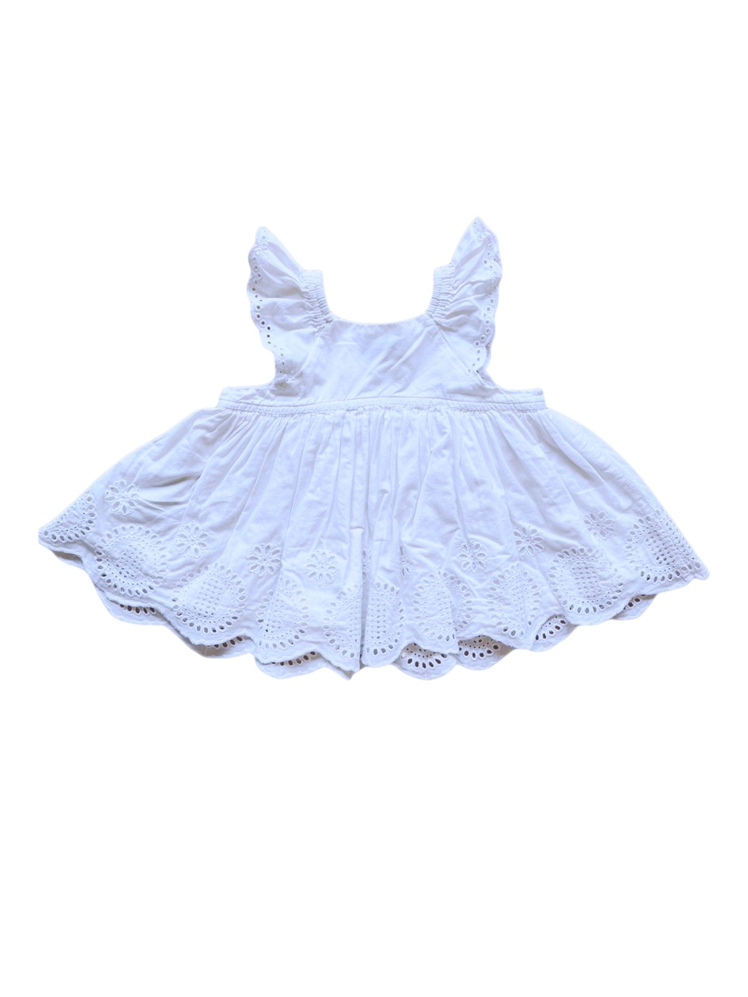 Baby Gap White Short Sleeved Dress size 12-18M - second hand baby clothing