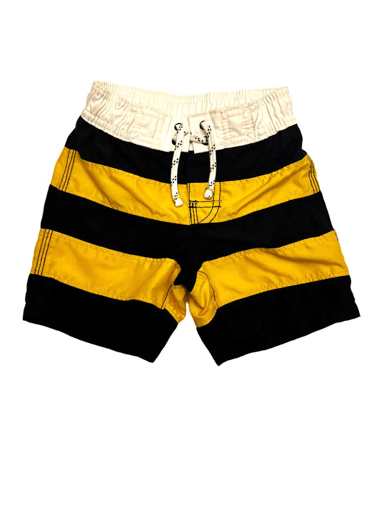 Baby Gap Boys Black & Yellow Striped Swim Trunks, 18-24M - second hand baby clothing