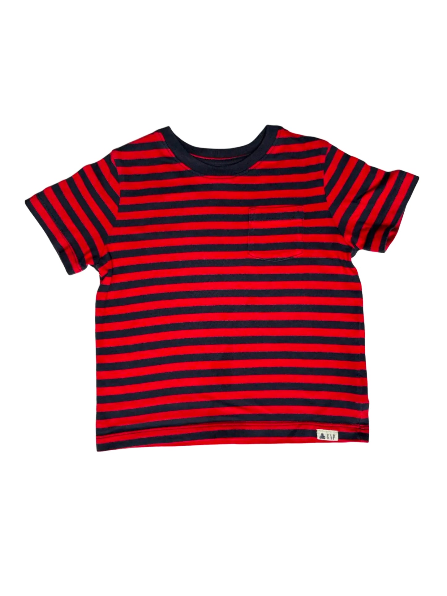 Gap Red Navy Striped T-Shirt (3Y)