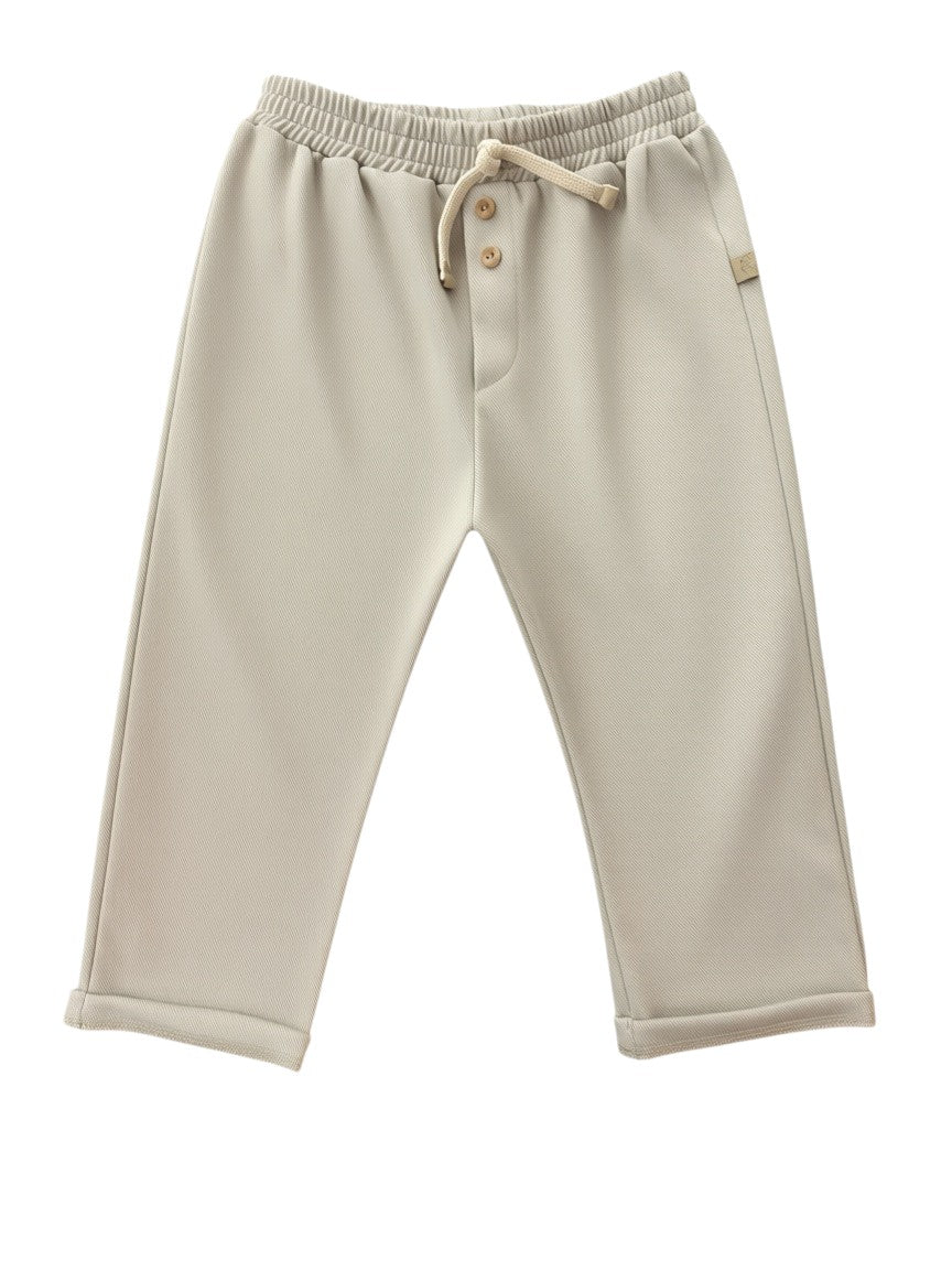 Bamboom Unisex Cream Bamboo Twill Trousers, 6M, 12–18M