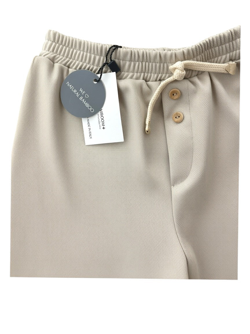 Bamboom Unisex Cream Bamboo Twill Trousers, 6M, 12–18M