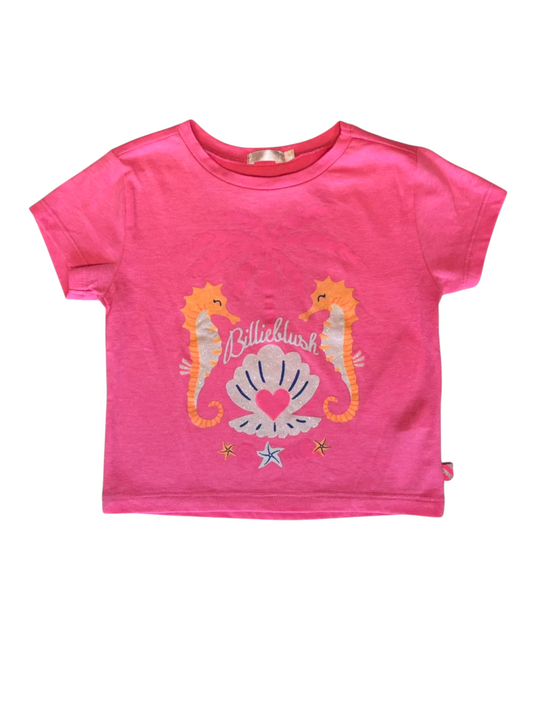 Billieblush Pink Seahorse T-Shirt size 3Y - second hand baby clothing