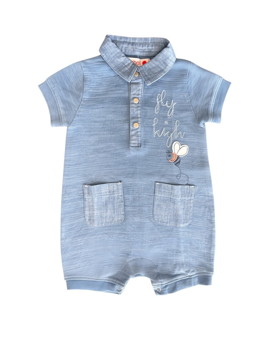Boboli Light Blue Romper (12M)