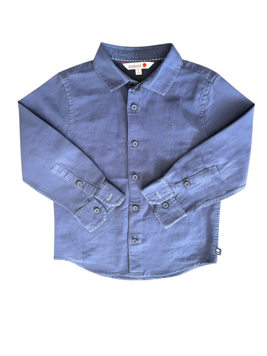 Boboli Navy Long-sleeve Button-up Shirt (5Y / 110)