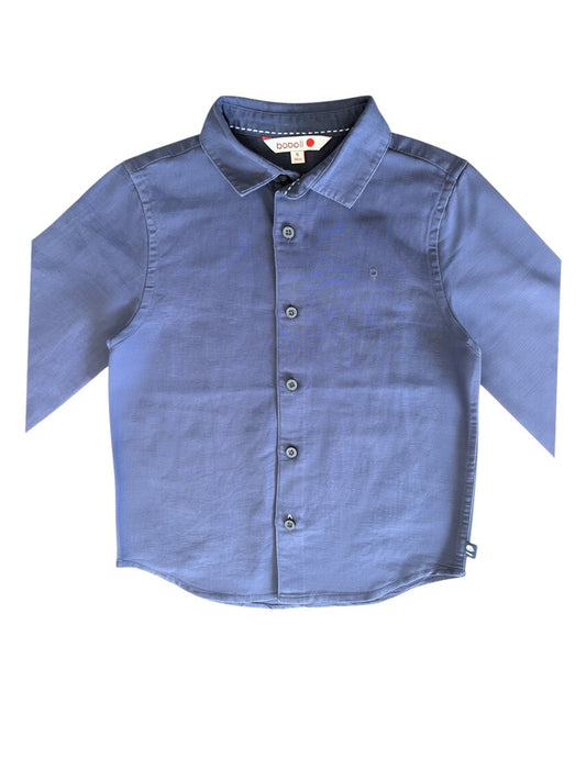 Boboli Langarmhemd mit Knopfleiste, Marineblau (5 Jahre / 110)