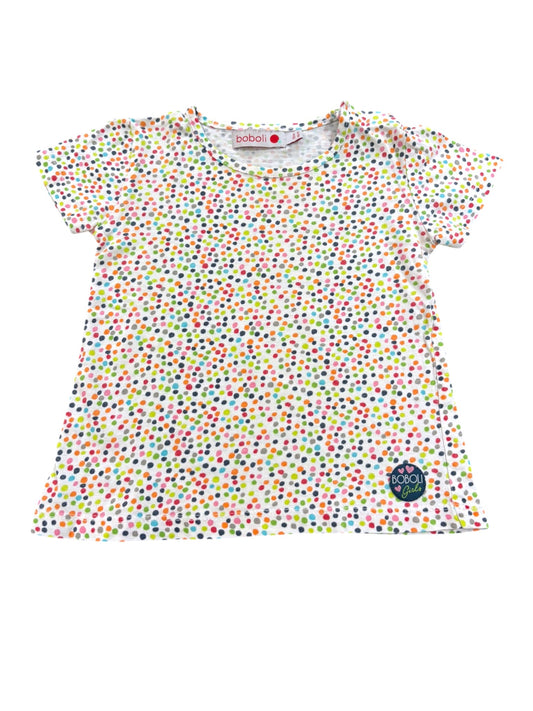 Boboli T-Shirt weiß, mehrfarbige Punkte (18M)