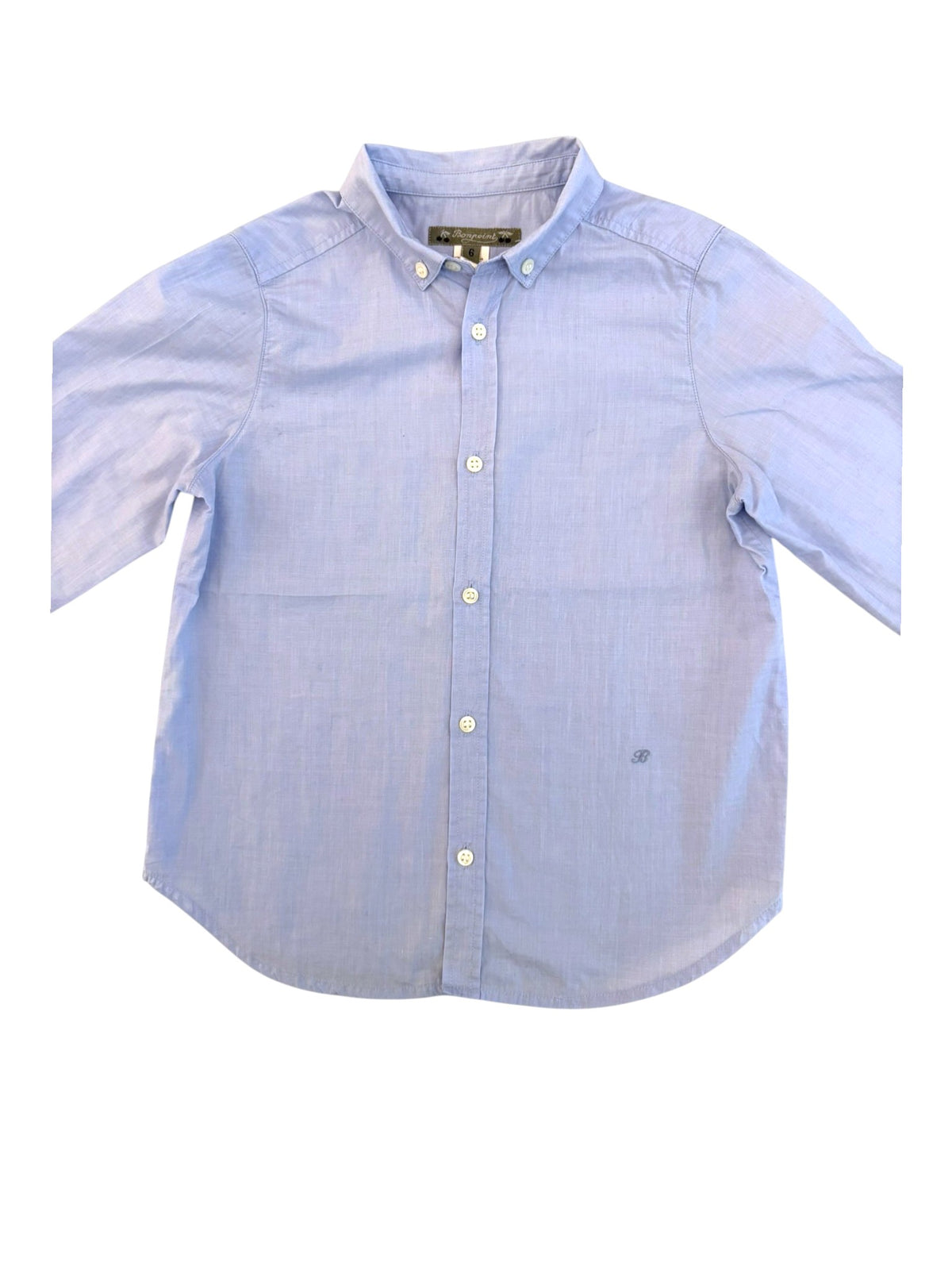 Bonpoint Light Blue Oxford Shirt size 6Y / 116 - second hand baby clothing