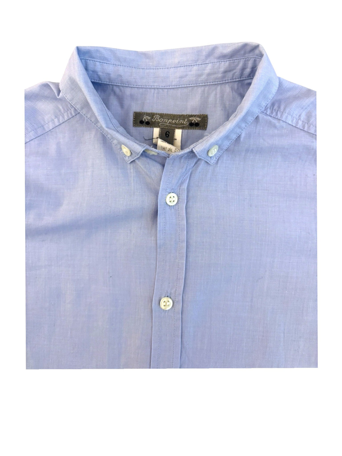 Bonpoint Light Blue Oxford Shirt size 6Y / 116 - second hand baby clothing