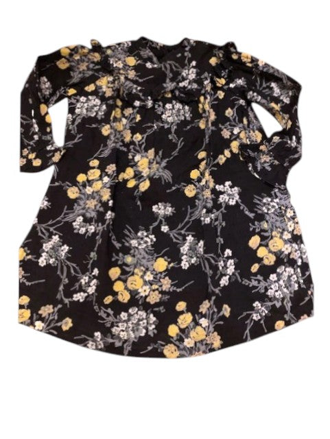 Bonpoint Black Floral Long Sleeve Dress size 3Y - second hand baby clothing