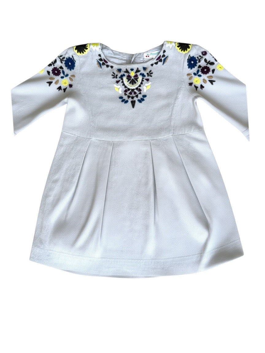 Bonpoint Beige Embroidered Dress size 6Y - second hand baby clothing