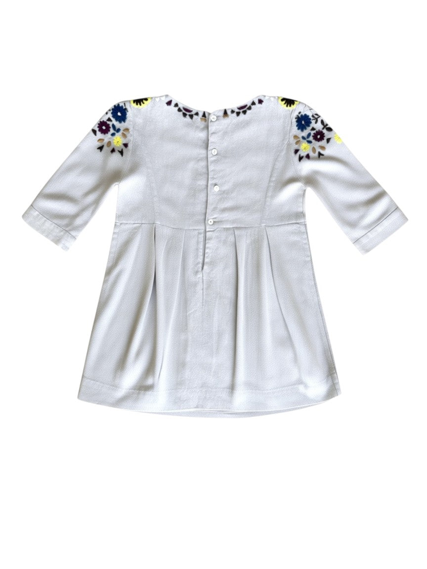 Bonpoint Beige Embroidered Dress size 6Y - second hand baby clothing