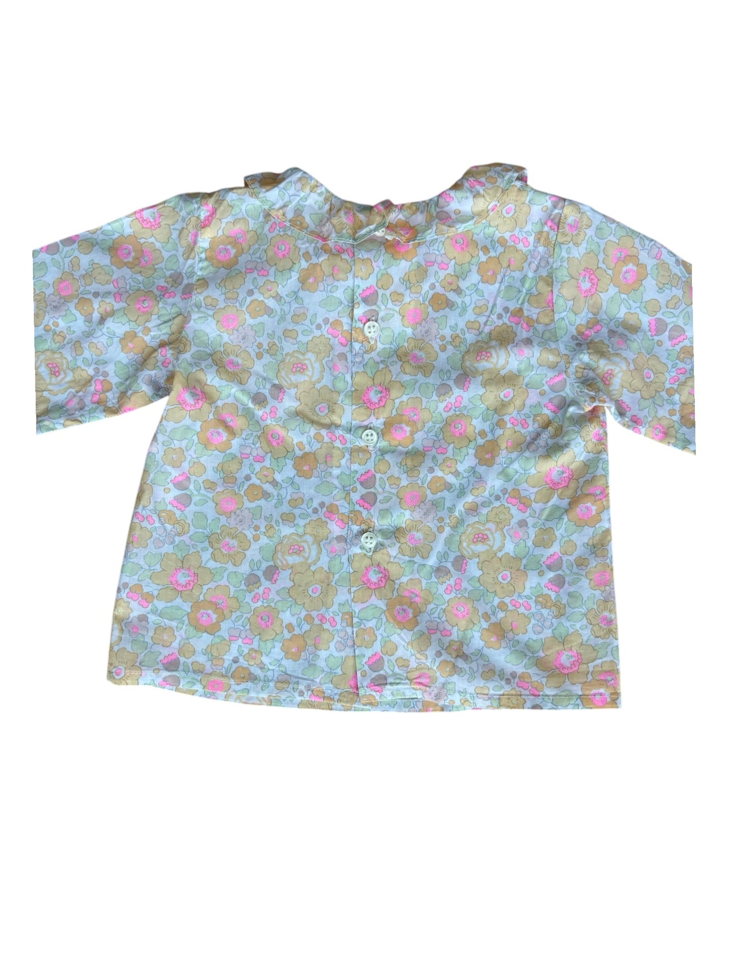 Bonpoint Liberty Floral Ruffle Collar Blouse (12M)