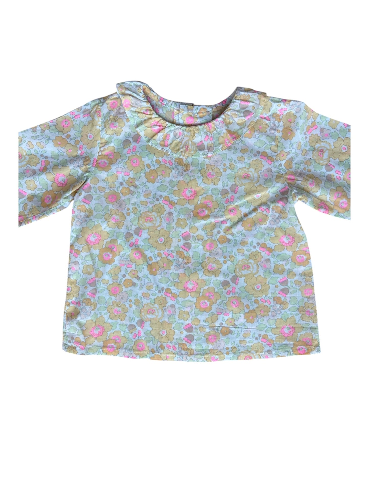 Bonpoint Liberty Floral Ruffle Collar Blouse (12M)