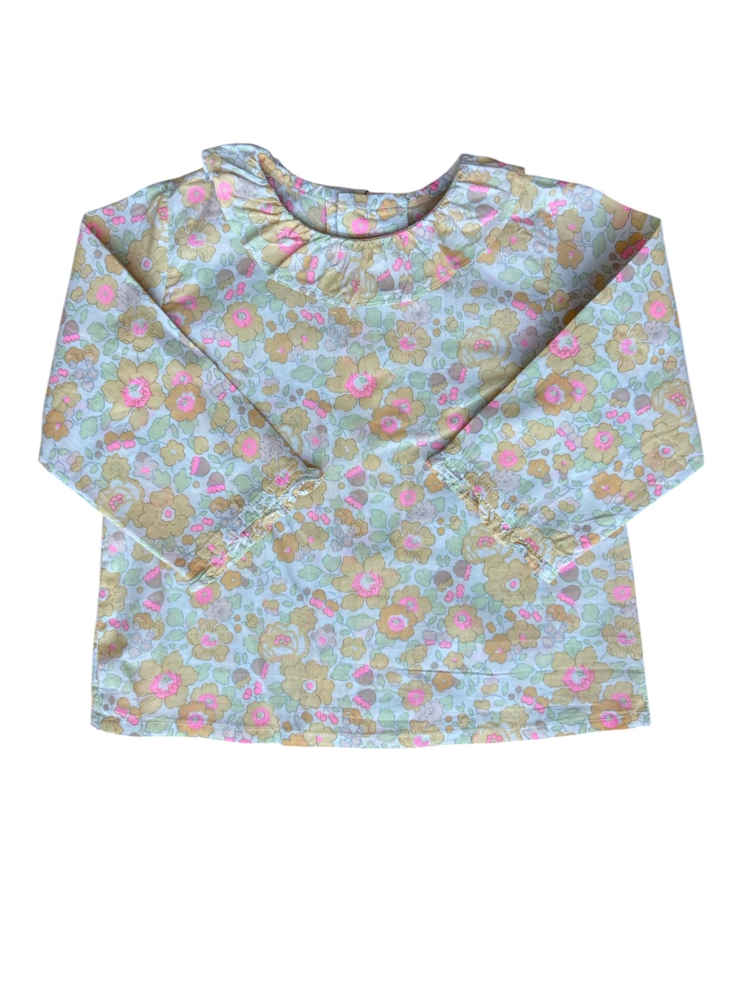Bonpoint Liberty Floral Ruffle Collar Blouse (12M)