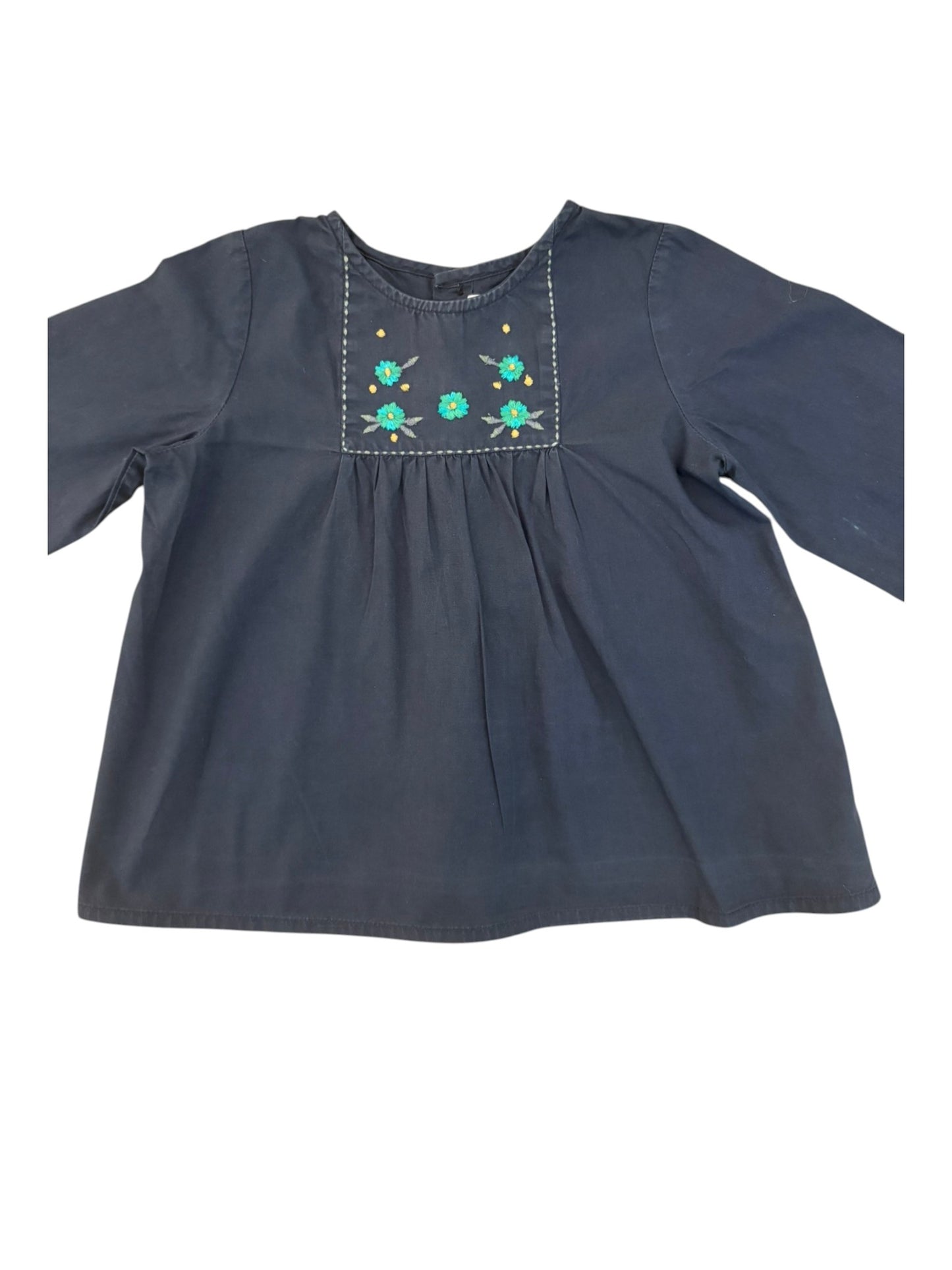 Bonpoint Marineblaue bestickte Bluse (18M)
