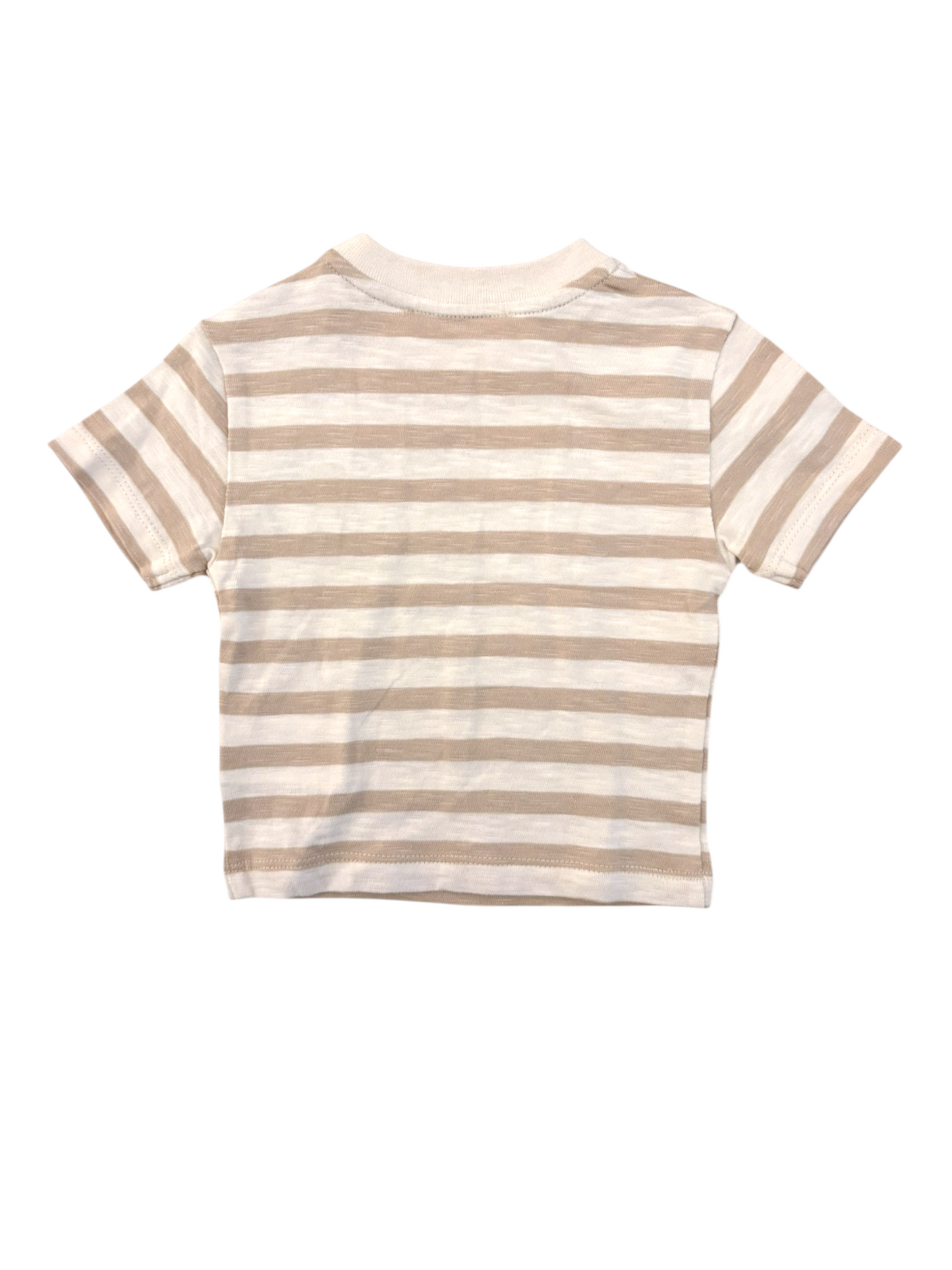 Bonpoint Beige Striped T-Shirt size 6M - second hand baby clothing