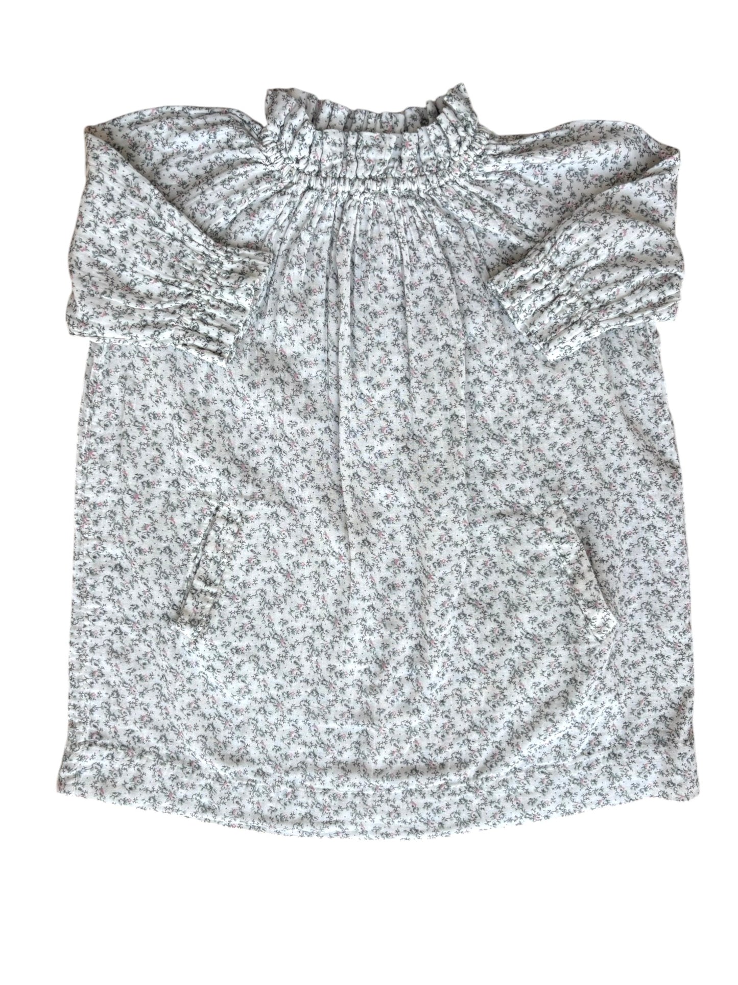Bonpoint White Floral Long Sleeve Dress (6Y)