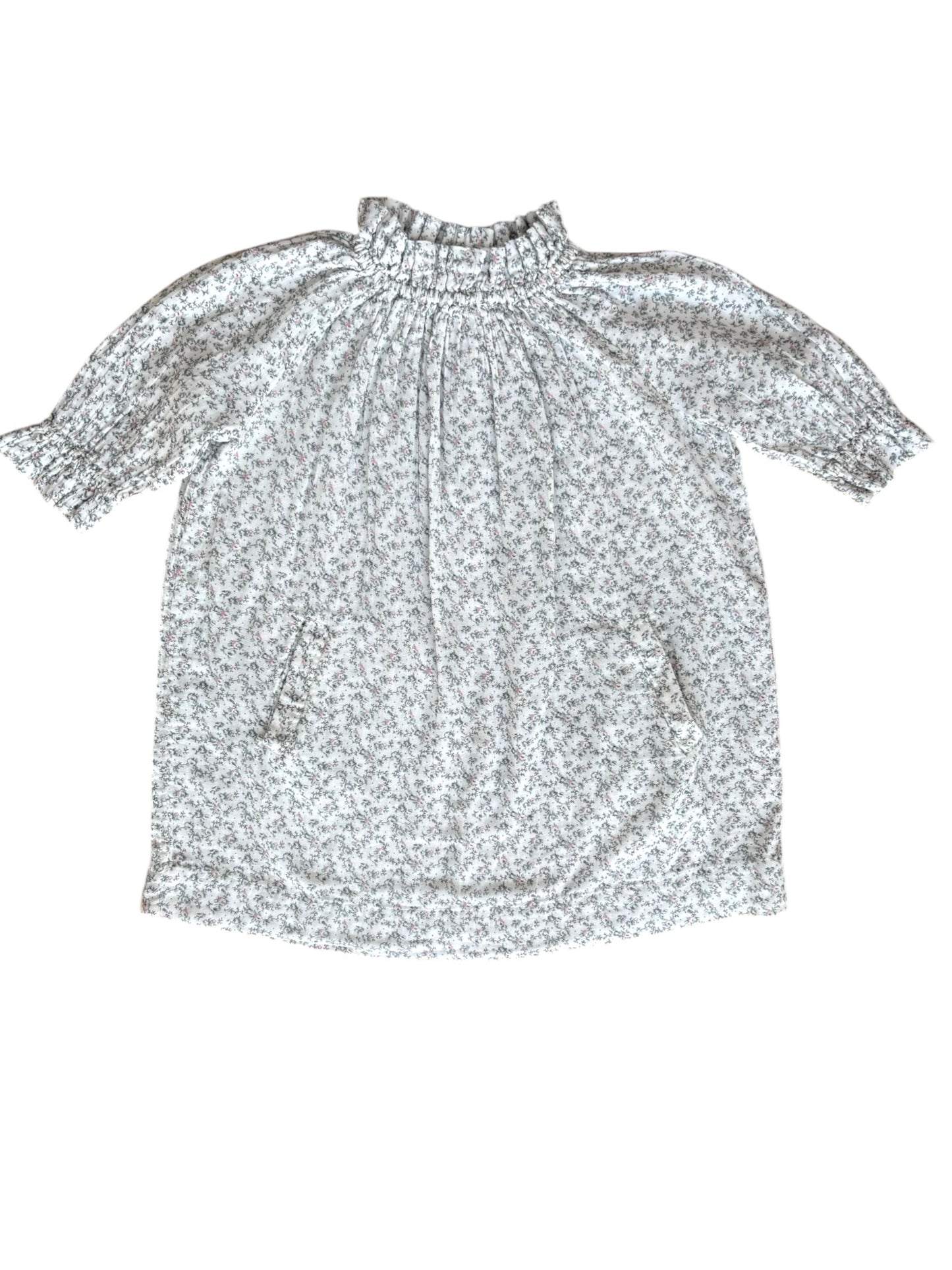 Bonpoint White Floral Long Sleeve Dress (6Y)