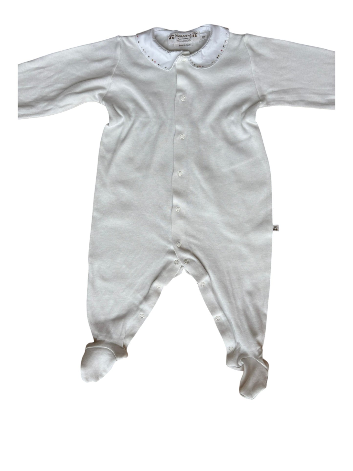 Bonpoint White Embroidered Pajamas (6M)