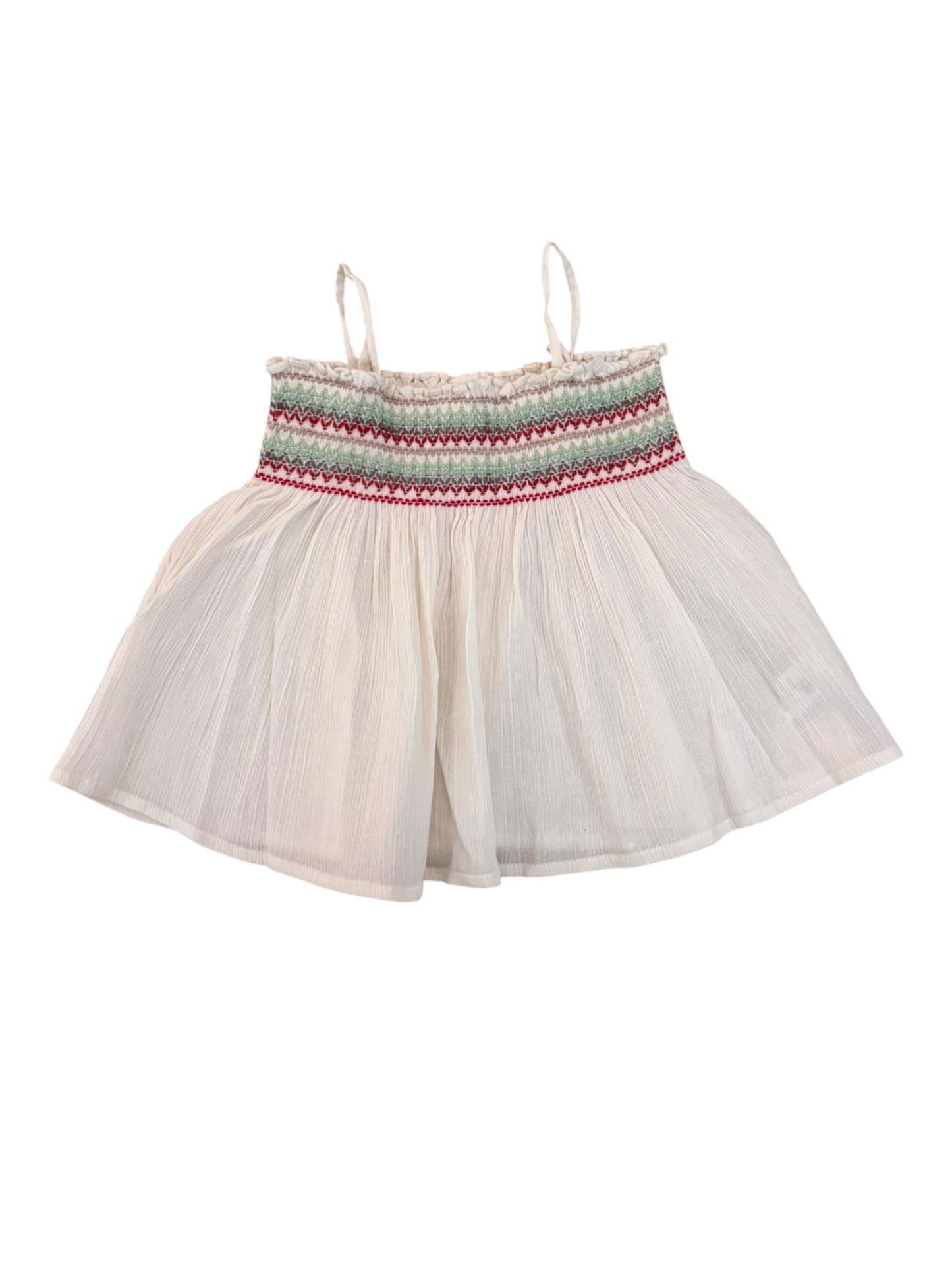 Bonpoint White Smocked Spaghetti Strap Dress (3M)