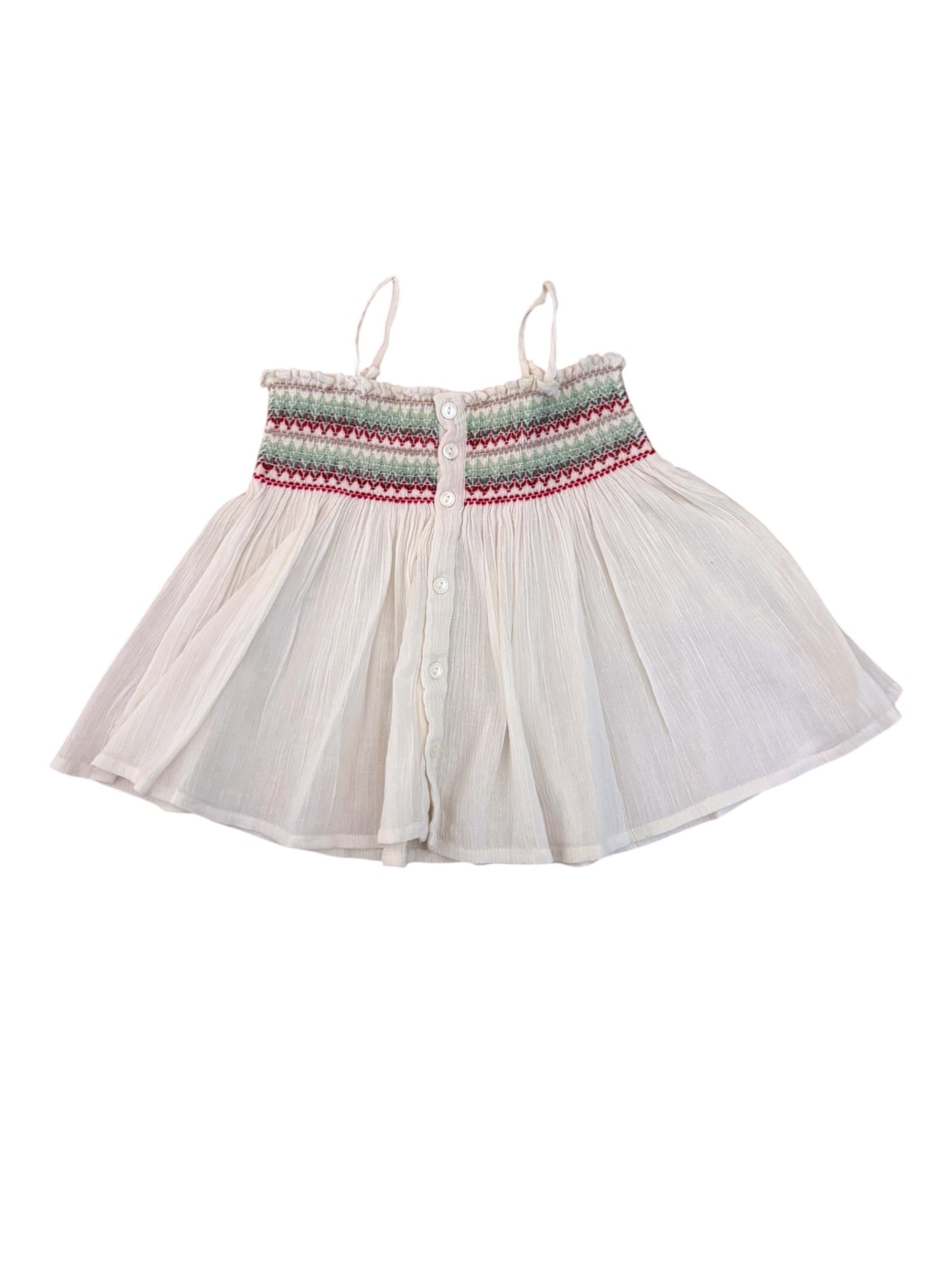 Bonpoint White Smocked Spaghetti Strap Dress (3M)