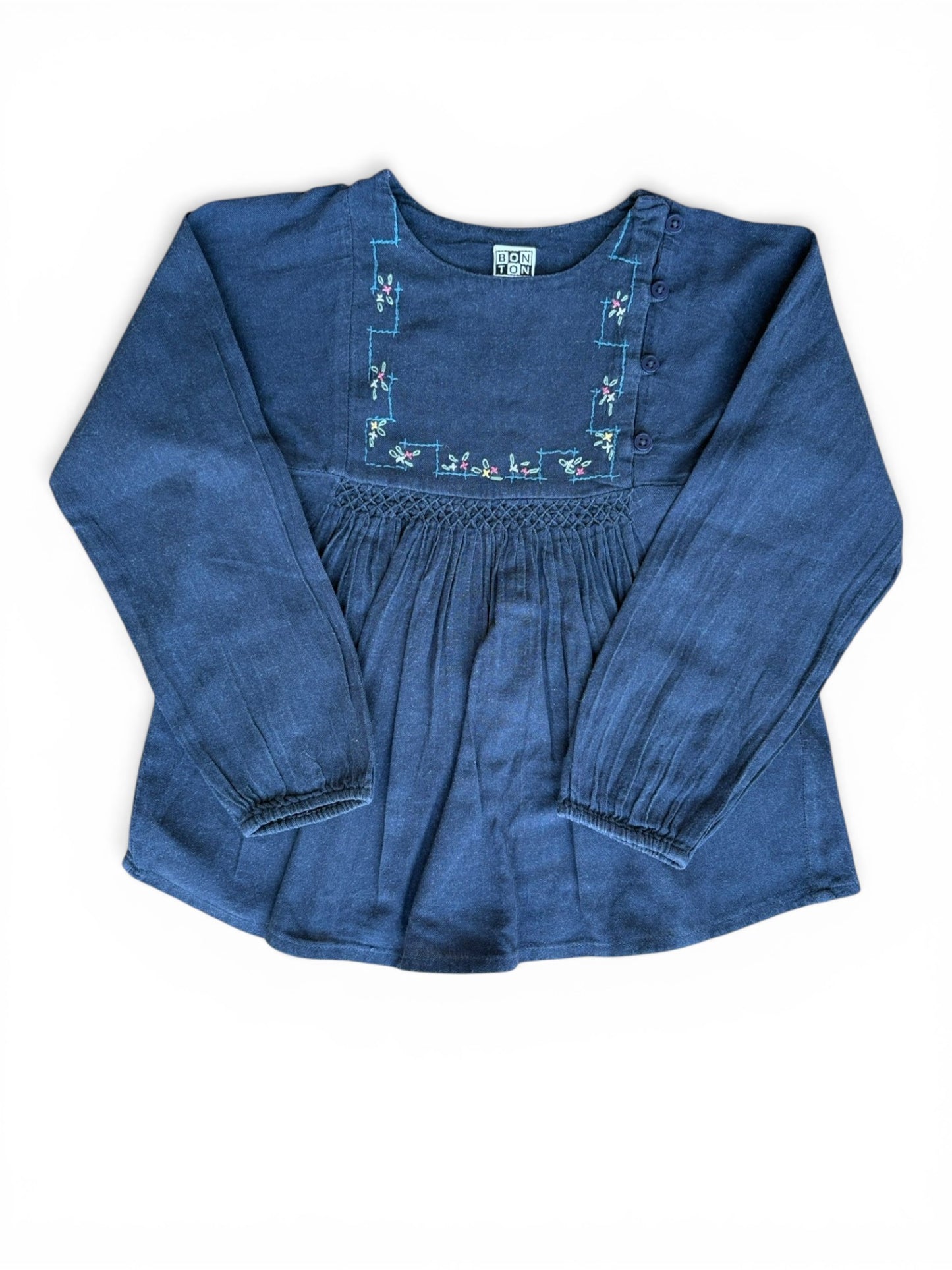 Bonton Denim Long Sleeve Dress (6Y)